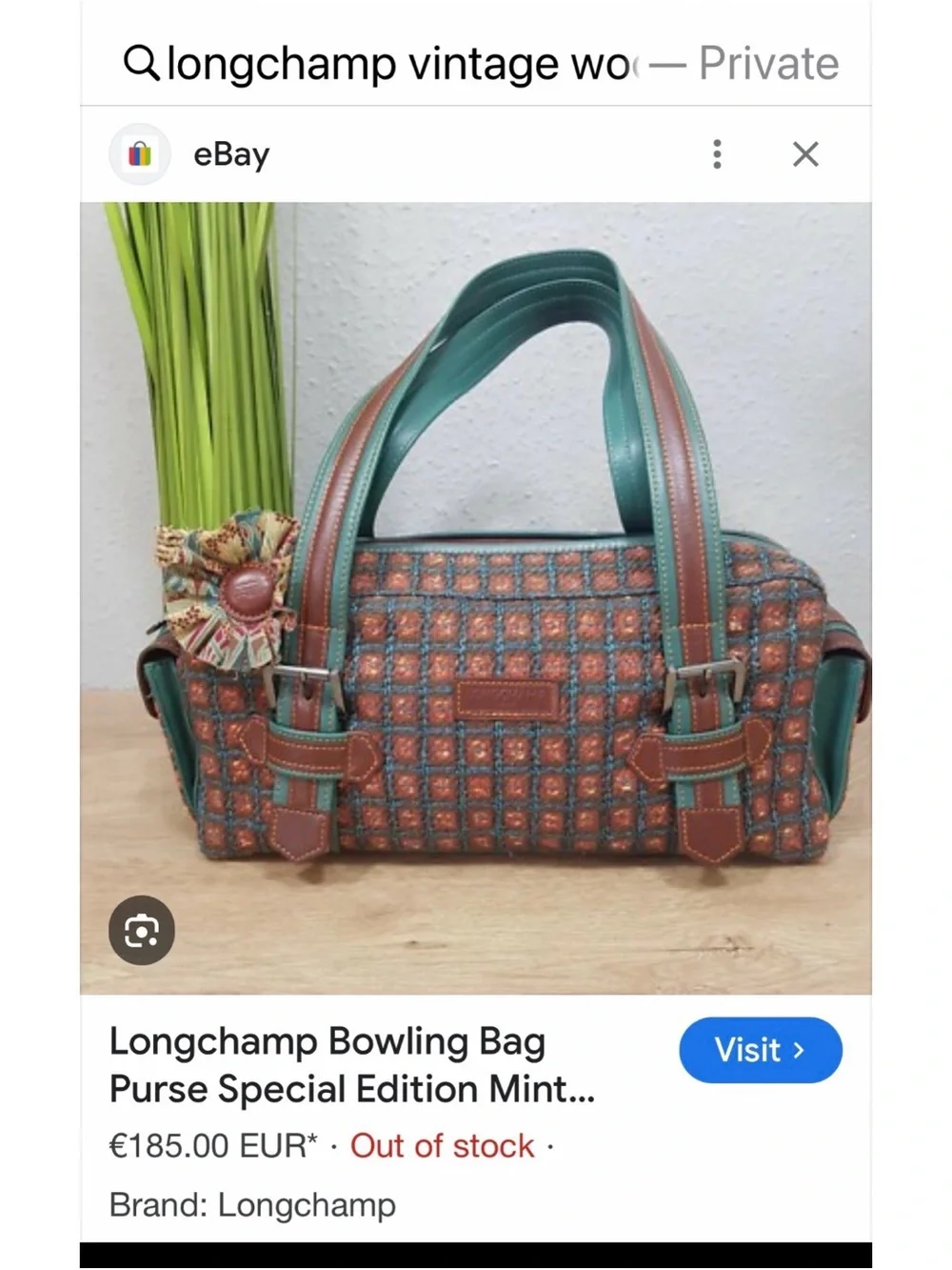 LONGCHAMP Vintage Bag. Never worn. No tags. Perfect Condition. 7 1/2 H x 12 wide